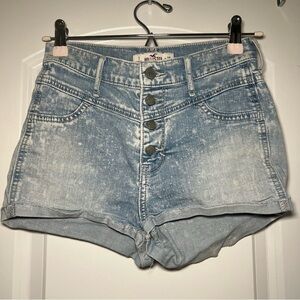 Hollister Light Wash Button Up Jean Shorts